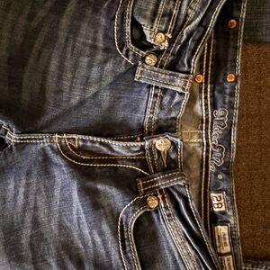 Miss Me Dark Blue Denim Jeans with Contrast Stitching